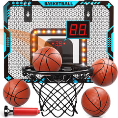Uregoio indoor mini basketball hoop with LED lighting boosts indoor play