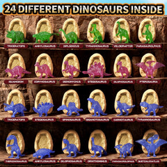 Uregoio learning cards reveal dinosaur names and histories for context.