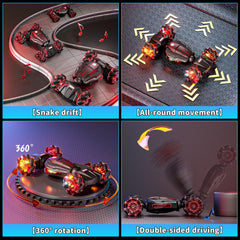 Uregoio RC stunt car with LED lights for nighttime fun