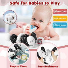 URMYWO circle toy features a squeaker for gentle sound-induced curiosity.
