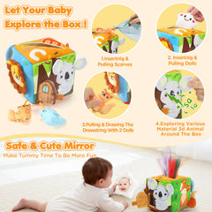 URMYWO tissue box toy with lion pattern supports color focus and fine motor skills