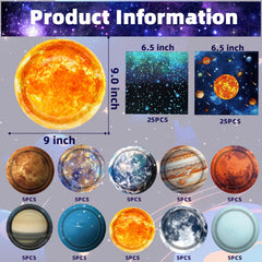 UROINEPA space napkins featuring planet patterns for easy party cleanup
