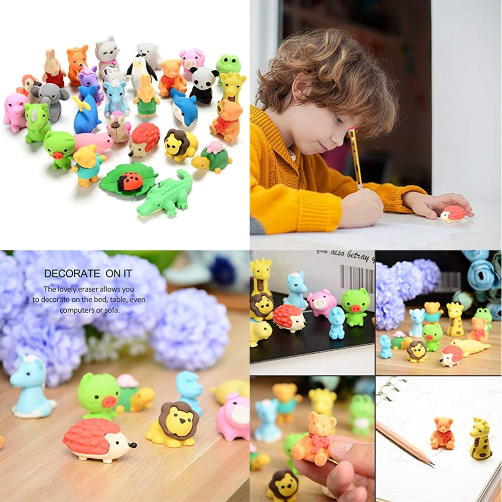 URSKYTOUS erasers in clear packaging highlighting variety and gift potential.