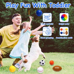 Urspasol child hand grasping a 3.5-inch ball for play.