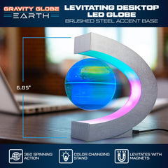 USA Toyz Gravity Globe LED color-changing lights create a calming ambient glow.