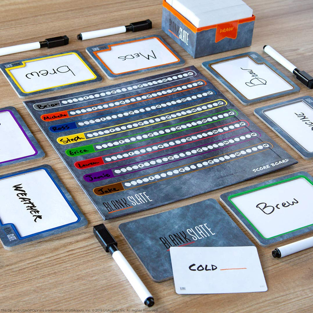 USAOPOLY Blank Slate word cue cards with 500 cues for variety