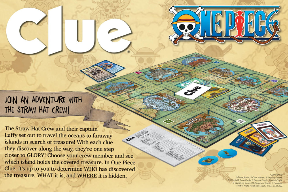 USAOPOLY Clue One Piece game-night pack invites family fun and competition