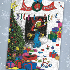 USAOPOLY Dr. Seuss Merry Grinchmas fireplace stocking theft scene for family viewing