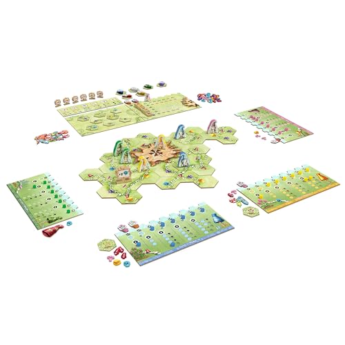 USAOPOLY Gnome Hollow tiles arranged in a vibrant garden layout