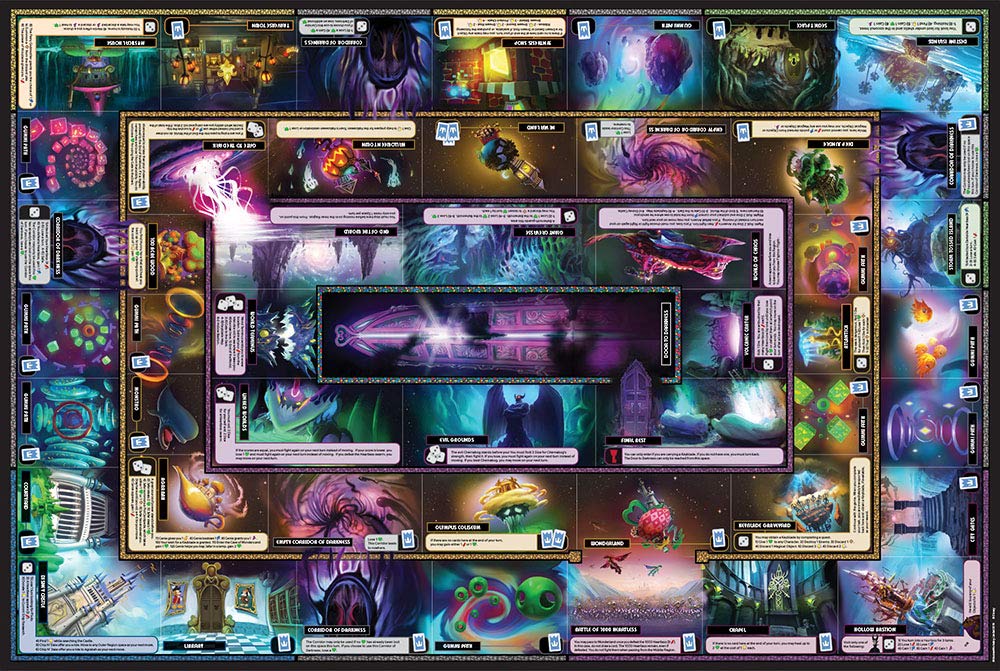 USAOPOLY Kingdom Hearts Talisman game board highlighting KH universe locations