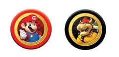 USAOPOLY Mario pieces arranged on the board for display.