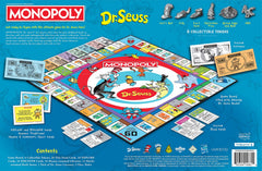 USAOPOLY Monopoly Dr. Seuss rule book guides easy setup and gameplay.