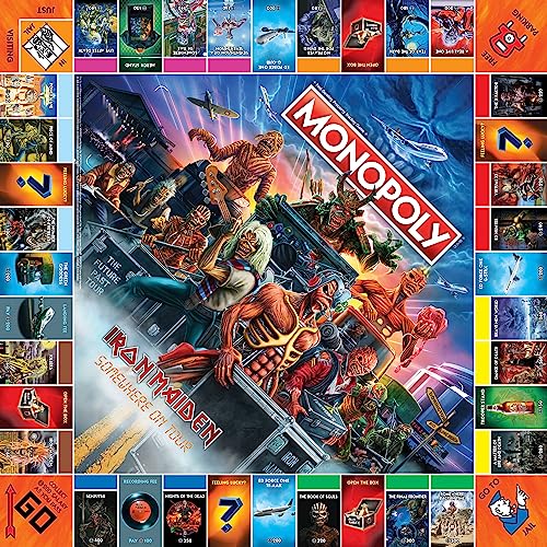 USAOPOLY Iron Maiden Steve's bass token positioned for strategic moves.