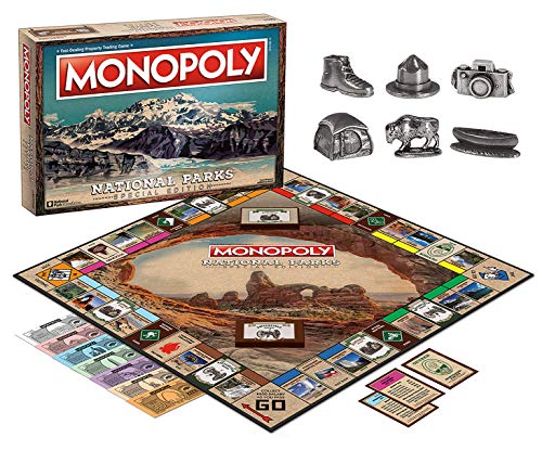 USAOPOLY Monopoly National Parks tokens set for immersive park-themed gameplay