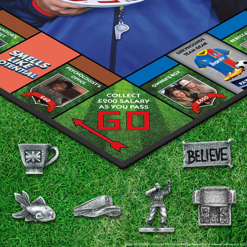 USAOPOLY Ted Lasso Toy Army Man token energizes team-based play.