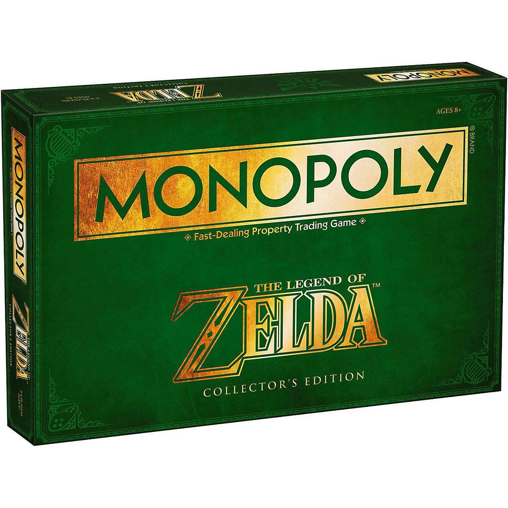 USAOPOLY Monopoly Zelda Collector box showcases tokens for immersive gameplay.