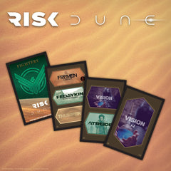 USAOPOLY Risk Dune tokens and tiles for resource tracking.