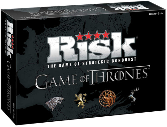 USAOPOLY Risk Game of Thrones Edition front packaging with iconic title and collectible artwork
