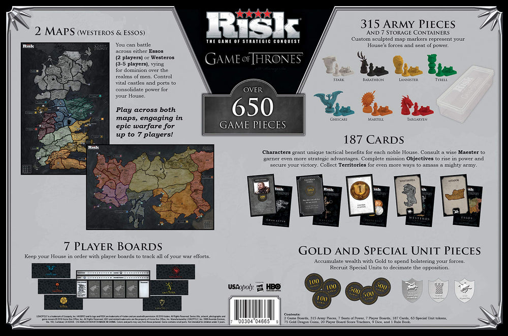 USAOPOLY Risk Game of Thrones Edition World at War table setup for large-scale battles