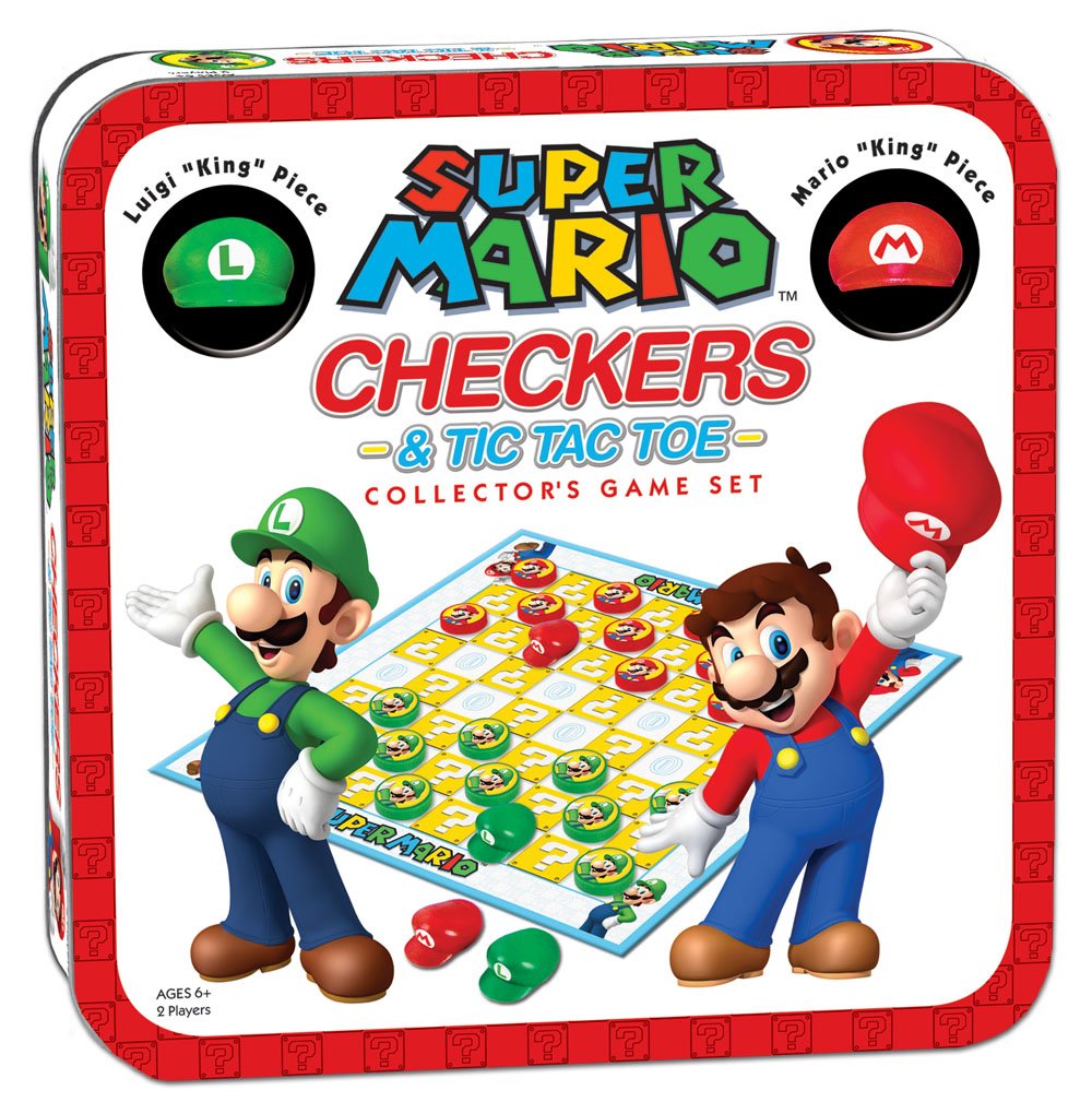 USAOPOLY Super Mario collectible tin packaging keeps pieces safe and ready.