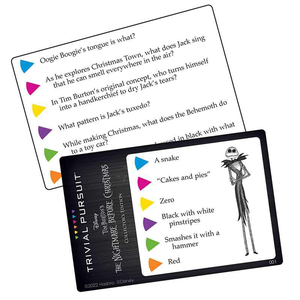 Six-category cards offer varied trivia, including Trick or Treat and Songs.