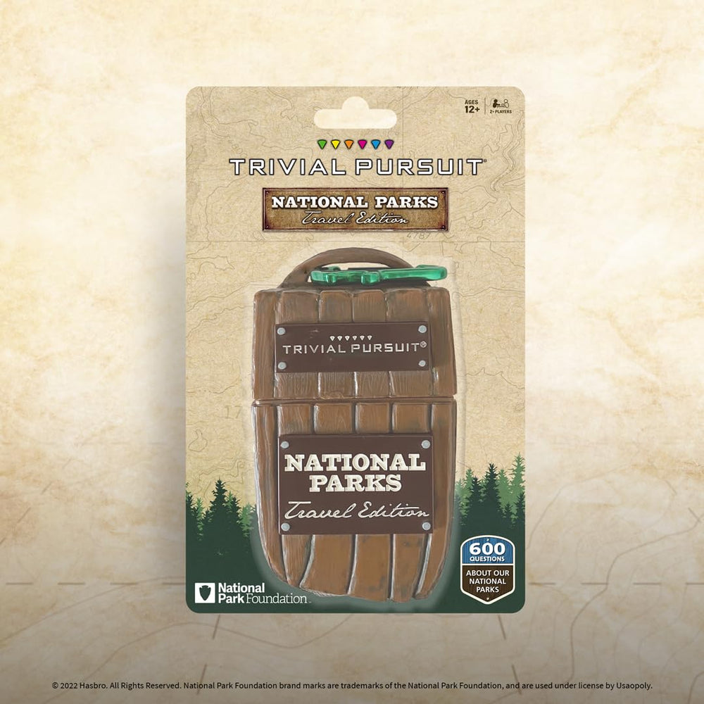 USAOPOLY Trivial Pursuit National Parks historic-site map captures park history while playing.