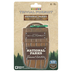 USAOPOLY Trivial Pursuit National Parks Travel Edition box enables family-friendly on-the-go trivia.