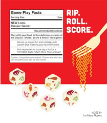 USAOPOLY YAHTZEE Cup Noodles cup-container design evokes lunchtime vibes for travel play.