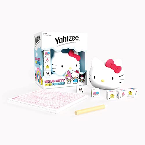 USAOPOLY Yahtzee dice faces showcasing popular Sanrio characters