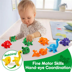 USATDD preschool motor toy with colorful dinosaur pieces for sorting and coordination