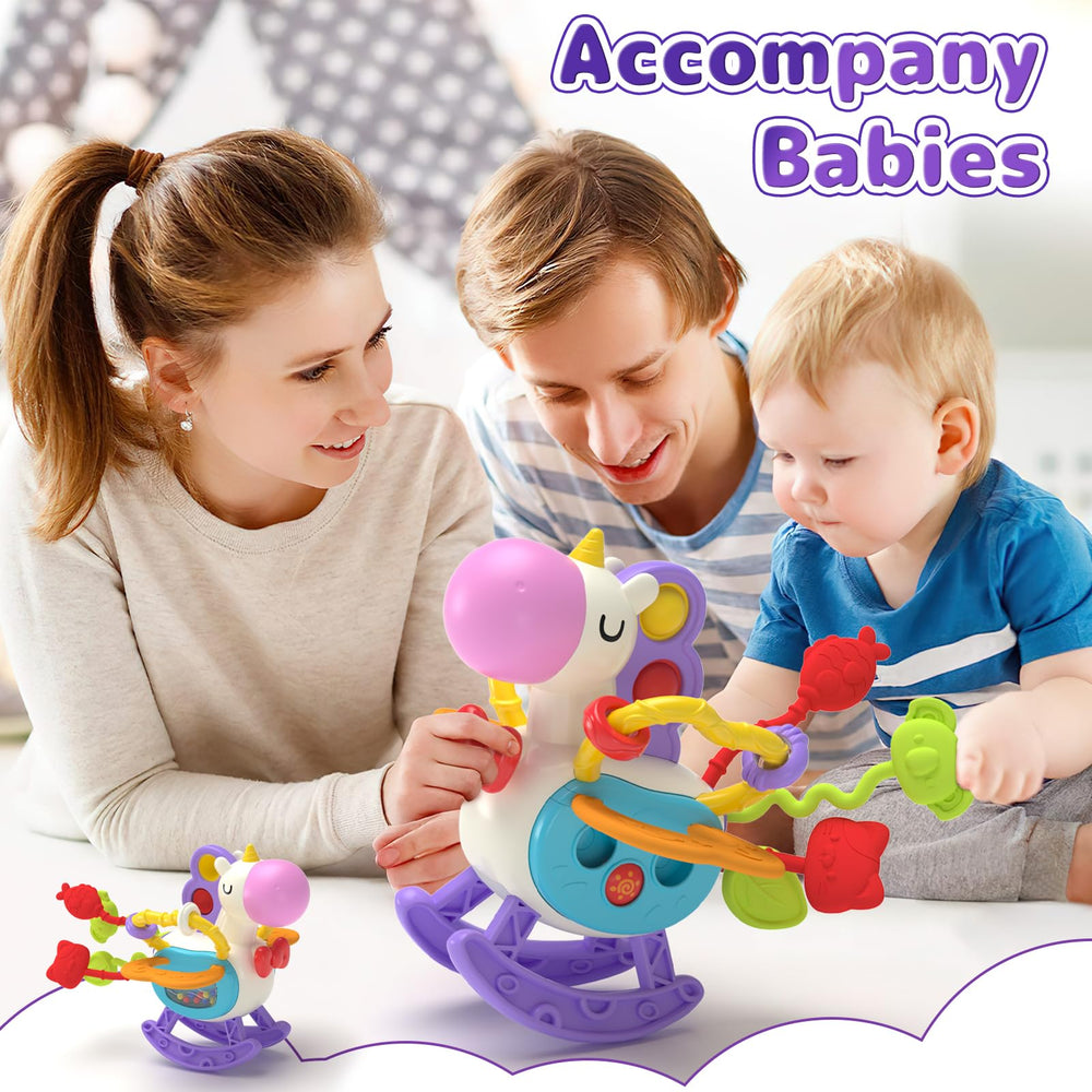 Usrela 5-in-1 peacock sound toy with press actions