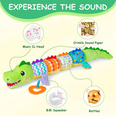Ussybaby crocodile caterpillar rattle demonstrates sound during play