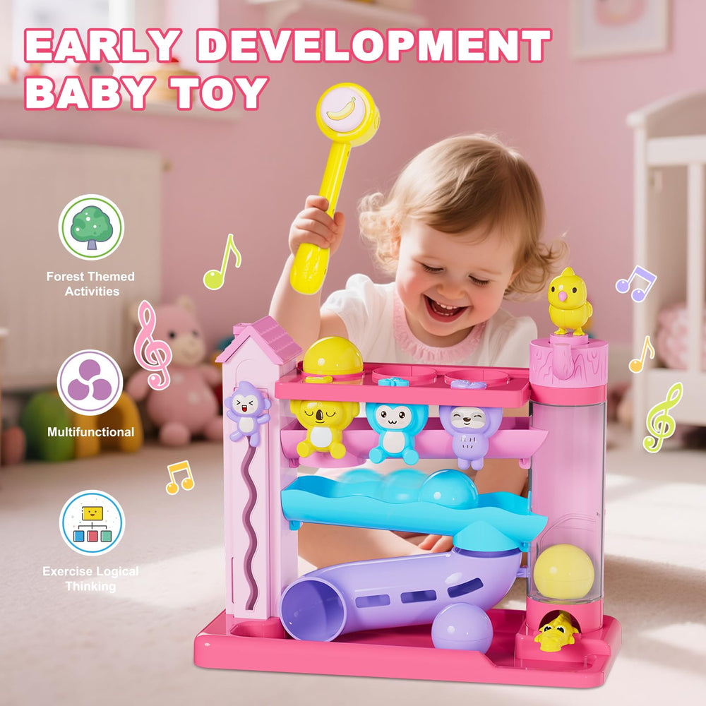 Ussybaby hammering toy with Q&A mode for interactive language practice.
