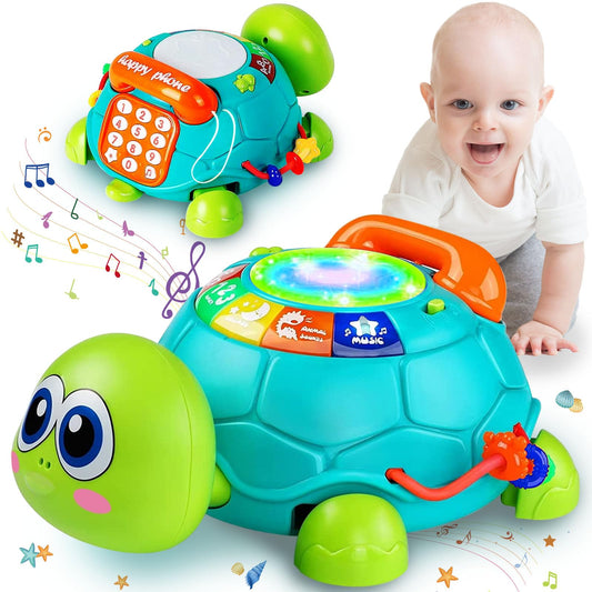 Ussybaby turtle toy with music and crawling action stimulating exploration
