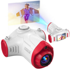 Usteetic Kids Camera projecting wall display up to 120 inches for family viewing.