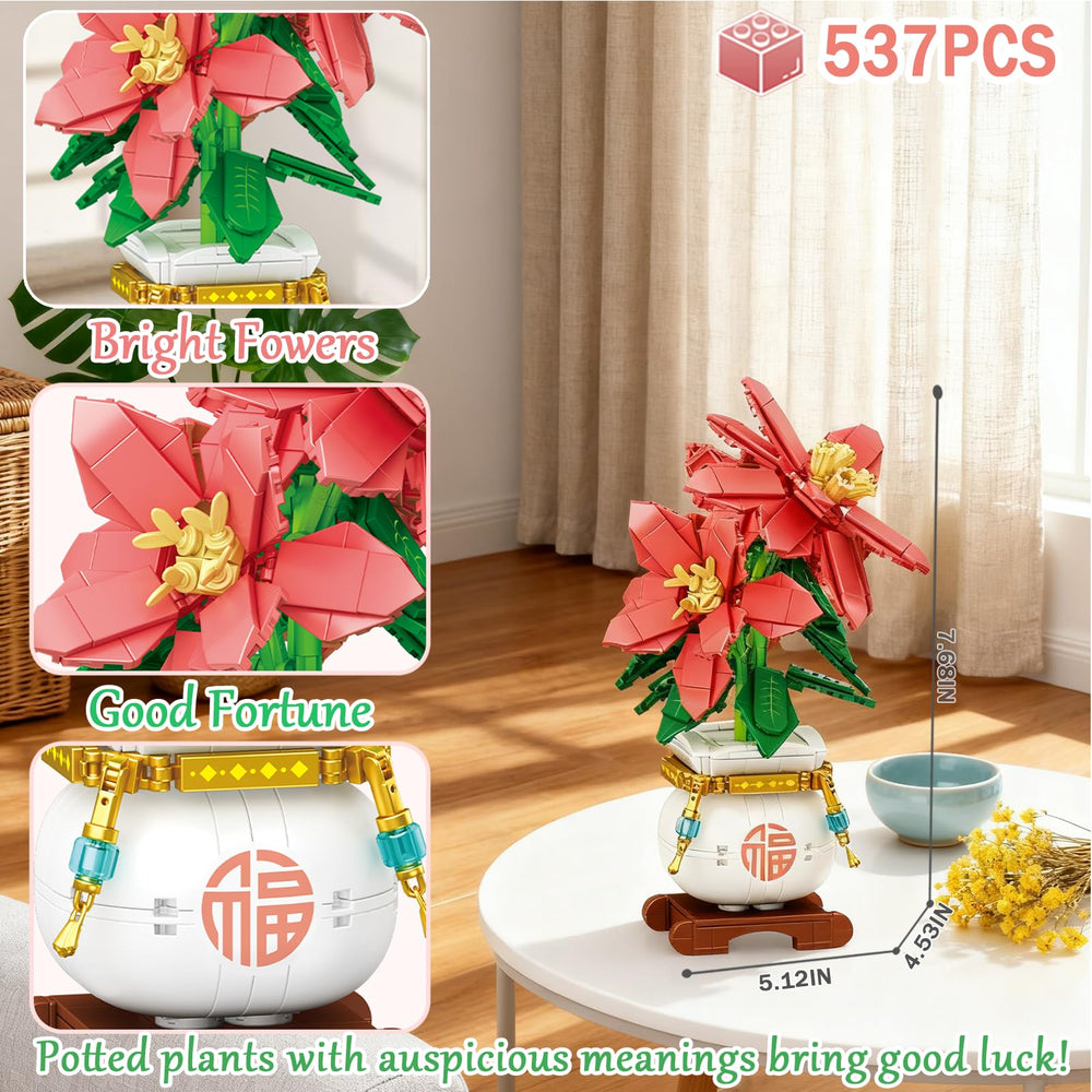 USVillGO Botanicals bonsai presentation shows the assembled artful figure as decor.