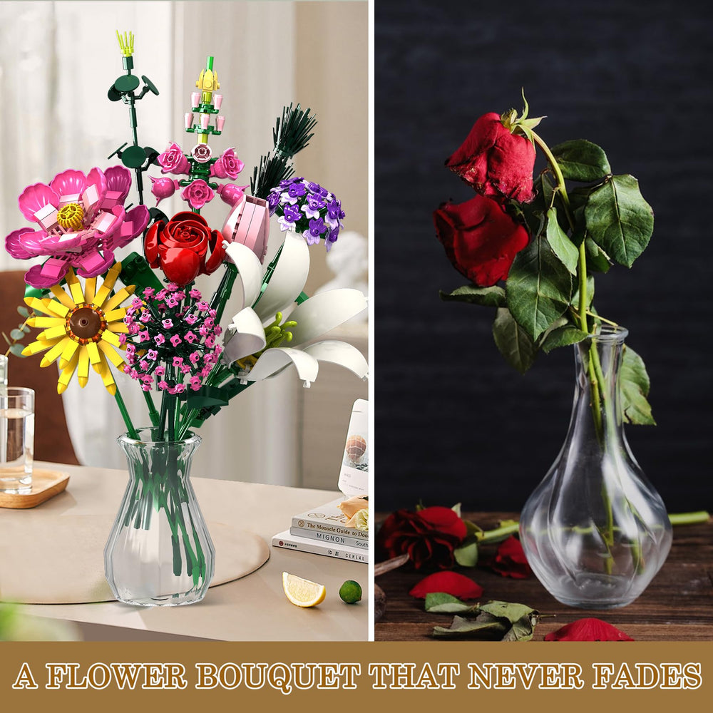 Utbttor vase-compatible bouquet fits clear or colored vases.
