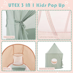 UTEX Play Tent assembly in seconds for effortless setup.