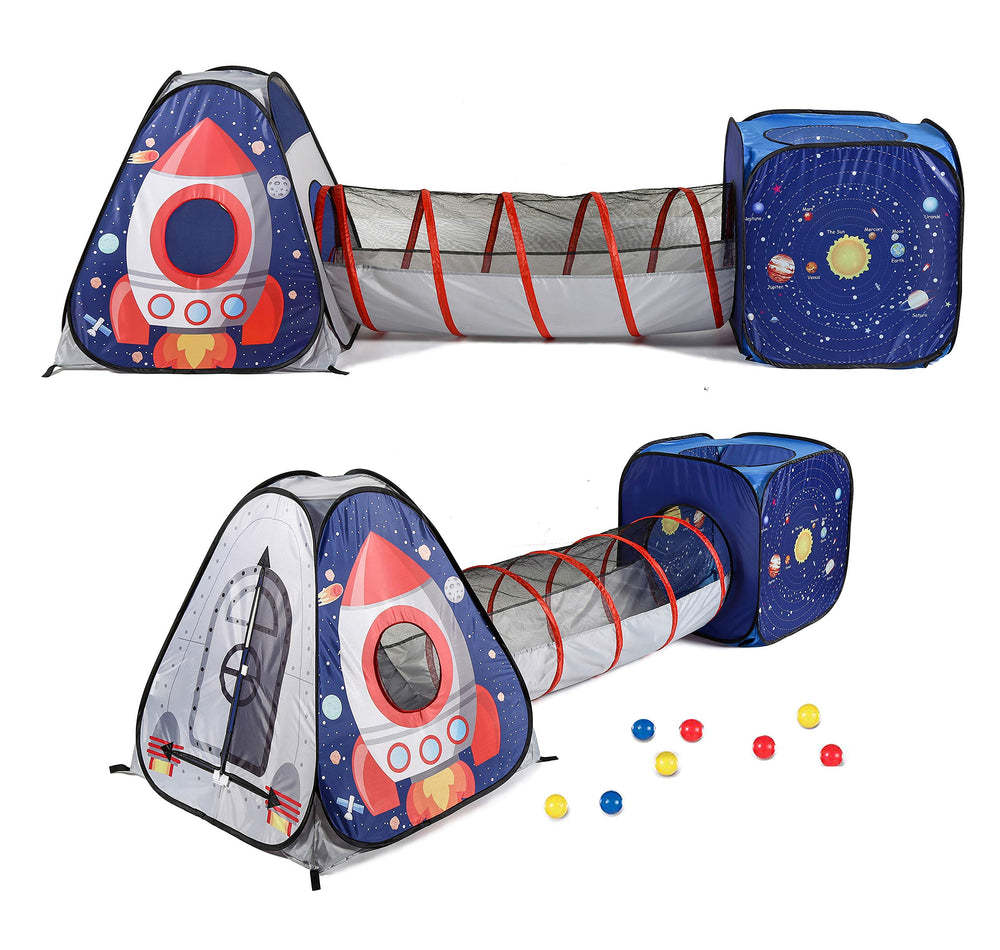 UTEX Space Astronaut tent with rocket graphic invites imaginative play indoors.