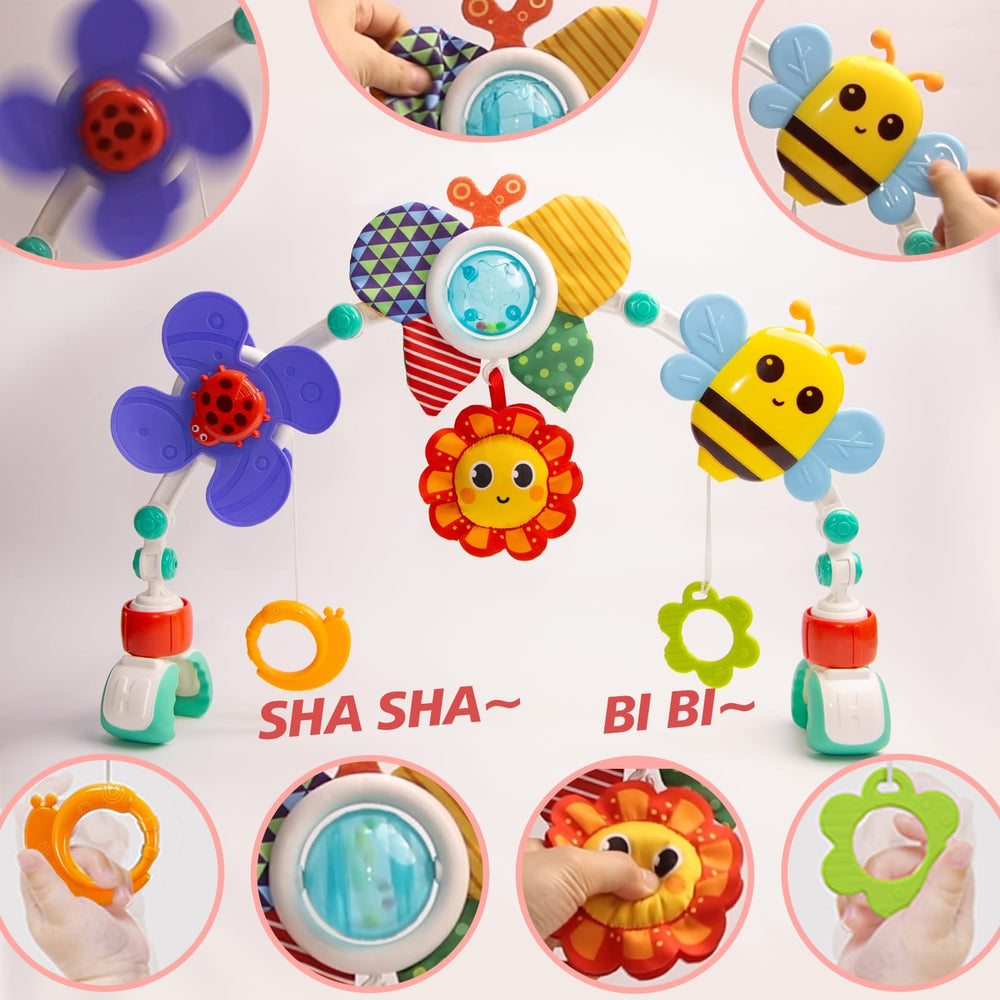 UTOPLIKEY bee and sunflower rattle elements encourage sensory play