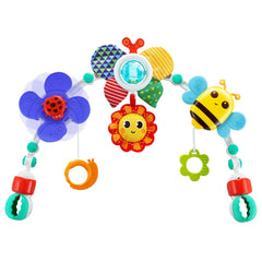 UTOPLIKEY arch toy bar attached to stroller with colorful animals for baby engagement