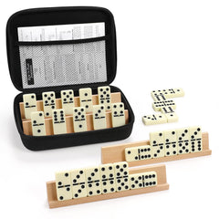 uvcany jumbo domino set with case and racks for easy transport.