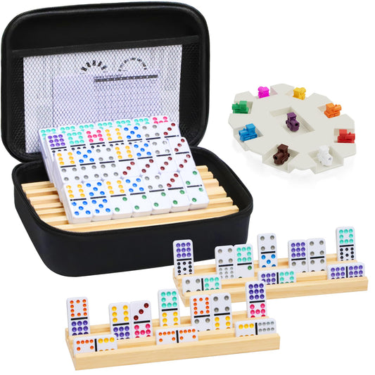 uvcany Mexican Train Dominoes Set case keeps pieces organized for travel