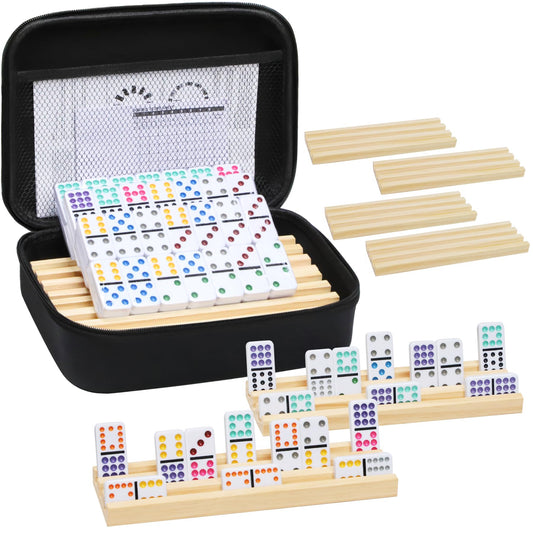 uvcany Mexican Train Dominoes 91 colored tiles ready for family game night