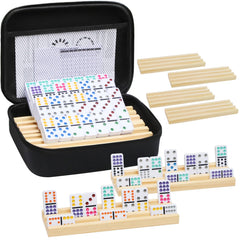 uvcany Mexican Train Dominoes 91 colored tiles ready for family game night