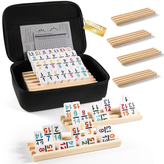 uvcany Mexican Train dominoes tiles in vibrant colors for easy reading and family fun.