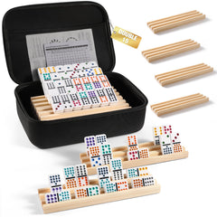uvcany Mexican Train dominoes tiles in bright colors for easy reading during family game night