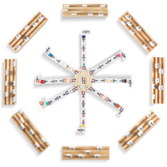 uvcany mexican-train-dominoes-wooden-trays-8 sturdy racks keep dominoes organized