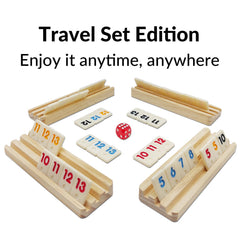 uvcany mini travel rummy cube wooden racks with slots for organized tile play