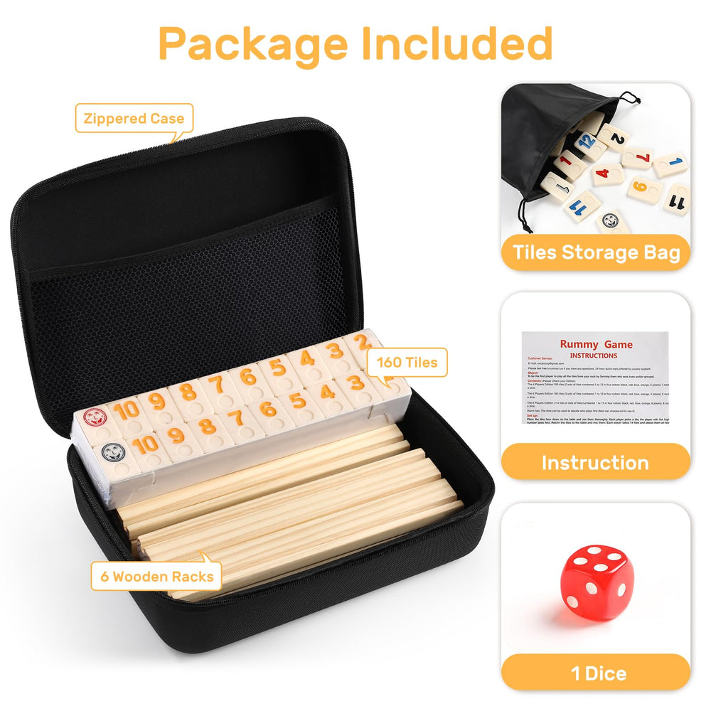 uvcany Rummy Cube six wooden racks provide stable tile placement